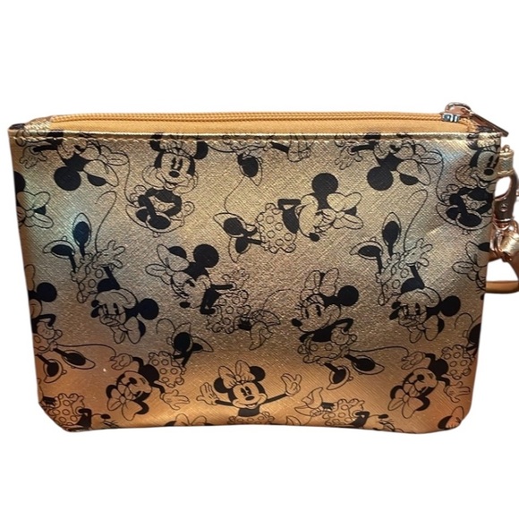 Disney Minnie Mouse Gold Metallic Wristlet - Picture 7 of 7